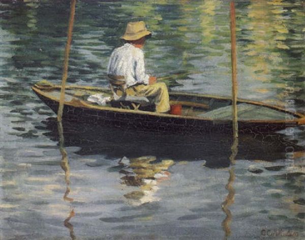 Pecheur En Barque Oil Painting by Gustave Caillebotte