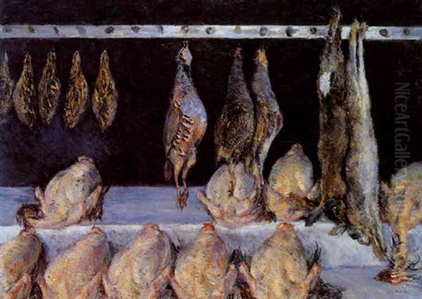 Nature Morte, Poulets Et Gibier A L'etalage Oil Painting by Gustave Caillebotte