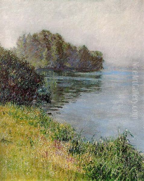 La Seine Par Temps Brumeux Oil Painting by Gustave Caillebotte