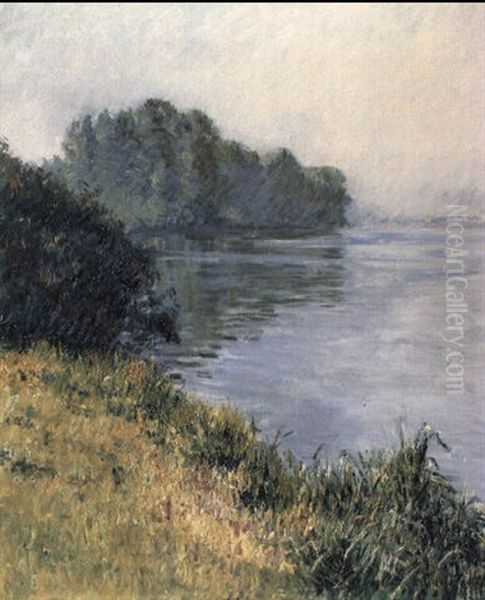 La Seine Par Temps Brumeux Oil Painting by Gustave Caillebotte