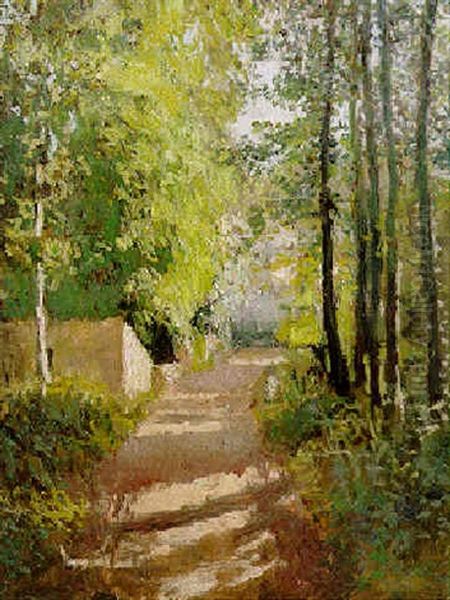 Allee Sous-bois En Normandie Oil Painting by Gustave Caillebotte