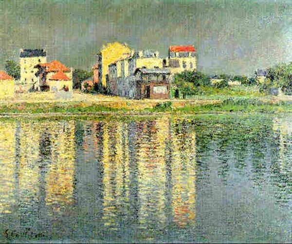 Bord De Seine A Argenteuil Oil Painting by Gustave Caillebotte