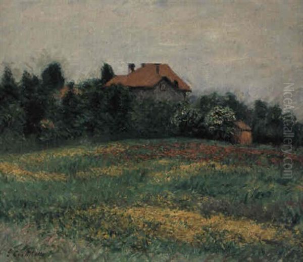 Paysage En Normandie Oil Painting by Gustave Caillebotte