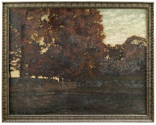 Herbstliche Parklandschaft Oil Painting by Gerolamo Cairati