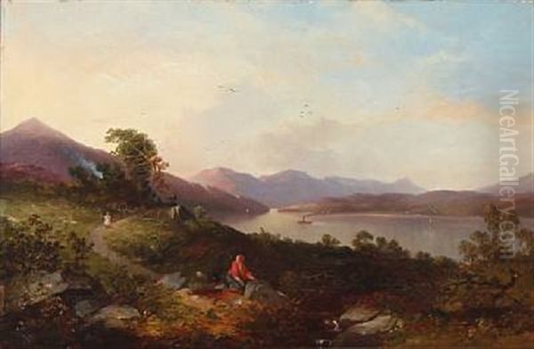 Loch Long From The Hill At Strone Point Oil Painting by John Cairns