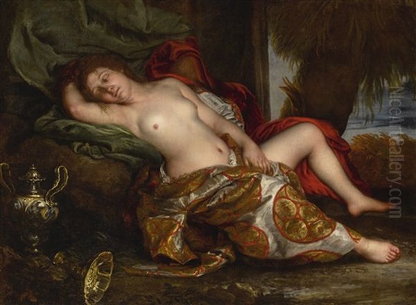 Reclining Nude, Possibly Sophonisba Oil Painting by Francesco del Cairo