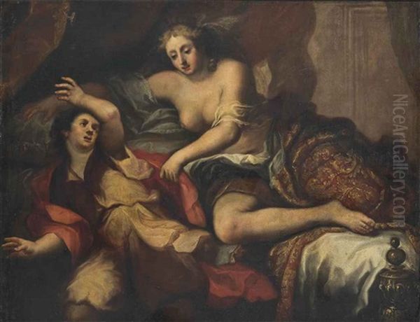 Joseph And Potiphar's Wife Oil Painting by Francesco del Cairo