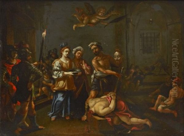 Salome Och Johannes Doparen Oil Painting by Francesco del Cairo