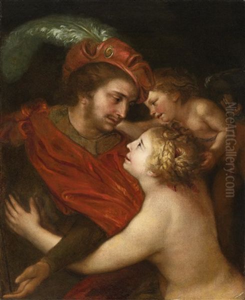 Venus, Adonis Und Amor Oil Painting by Francesco del Cairo