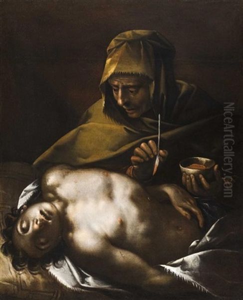 San Sebastiano Curato Da Sant'irene Oil Painting by Francesco del Cairo