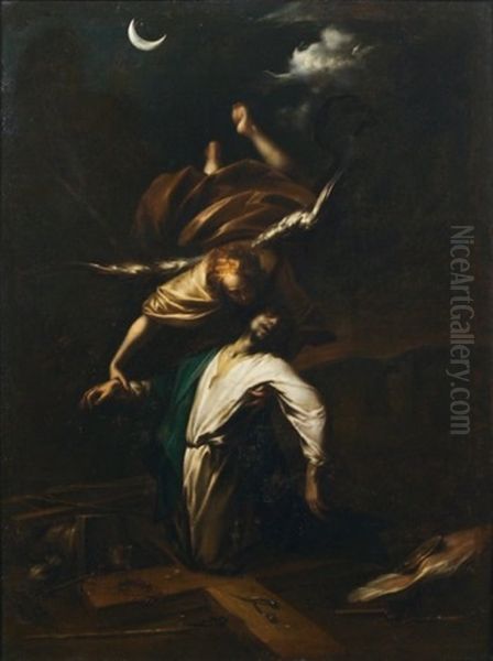 Un Ange Reconfortant Le Christ Au Jardin Des Oliviers Oil Painting by Francesco del Cairo