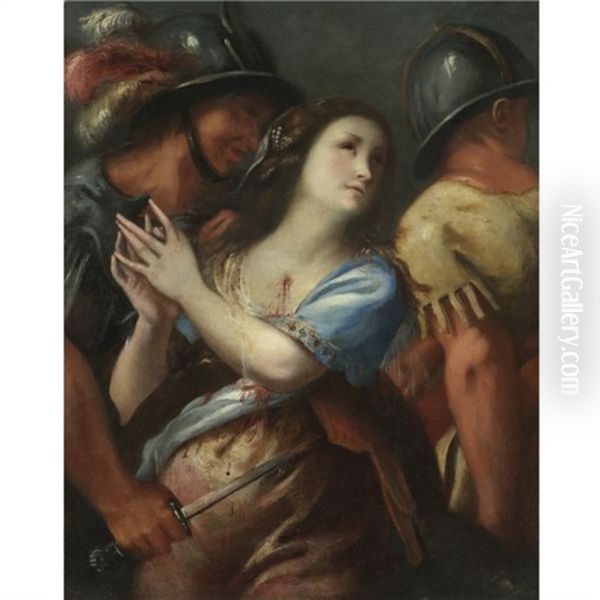 The Martyrdom Of A Female Saint (saint Lucia?) Oil Painting by Francesco del Cairo