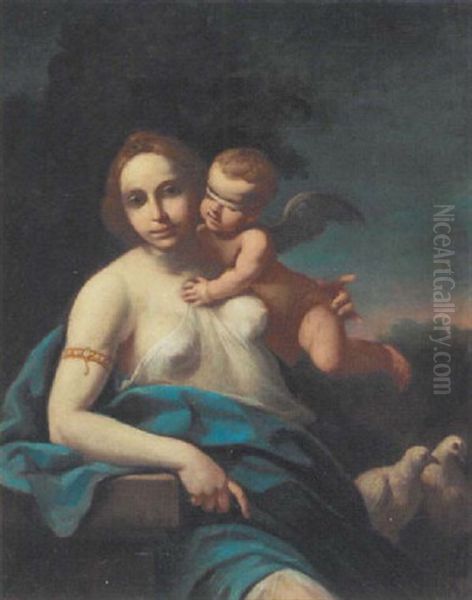 Venus And Cupid Oil Painting by Francesco del Cairo