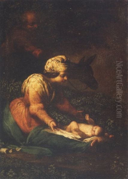 The Rest On The Flight Into Egypt Oil Painting by Francesco del Cairo