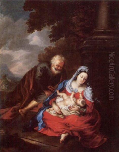 The Rest On The Flight Into Egypt Oil Painting by Francesco del Cairo