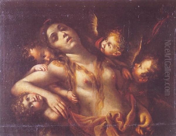 L'extase De Sainte Marie-madeleine Entouree D'anges Oil Painting by Francesco del Cairo