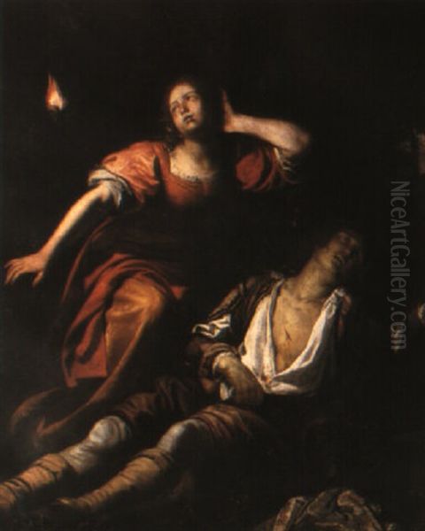 Pyramus And Thisbe Oil Painting by Francesco del Cairo