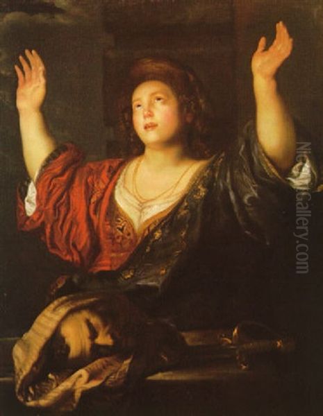 Judith With The Head Of Holofernes Oil Painting by Francesco del Cairo