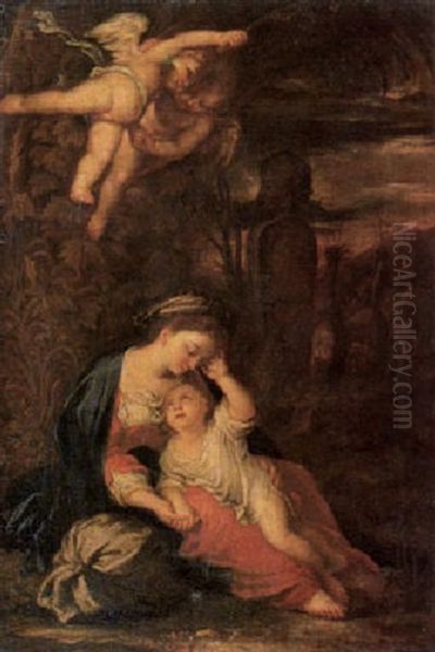 The Rest On The Flight Into Egypt Oil Painting by Francesco del Cairo