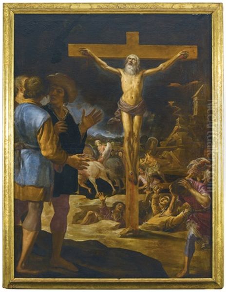 The Crucifixion Of A Male Saint, Possibly St. Philip Oil Painting by Eugenio Cajes