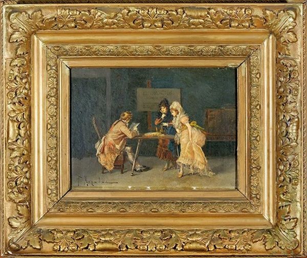 El Discretos Escribano Publico Oil Painting by Jose De Cala Y Moya