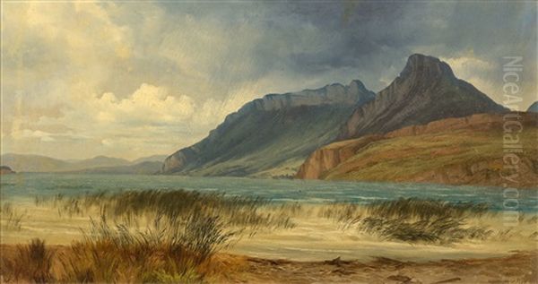 Gewitterstimmung Bei Doing Am Lac D'annecy In Savoyen (stormy Atmosphere At Doing On Lac D'annecy In Savoy) Oil Painting by Alexandre Calame