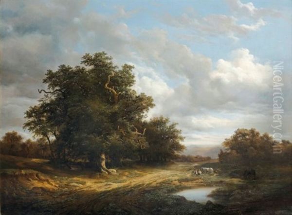 Une Foret A Avenches Oil Painting by Alexandre Calame