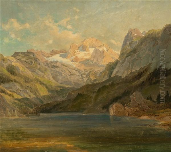 Paysage. Lac Et Montagne Oil Painting by Alexandre Calame