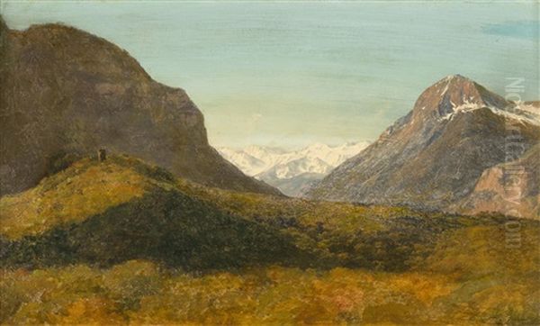 Paysage De Montagne Oil Painting by Alexandre Calame