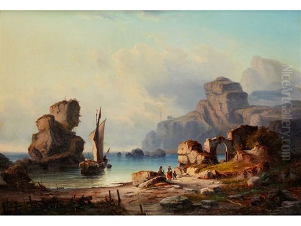 Kustenlandschaft Oil Painting by Alexandre Calame