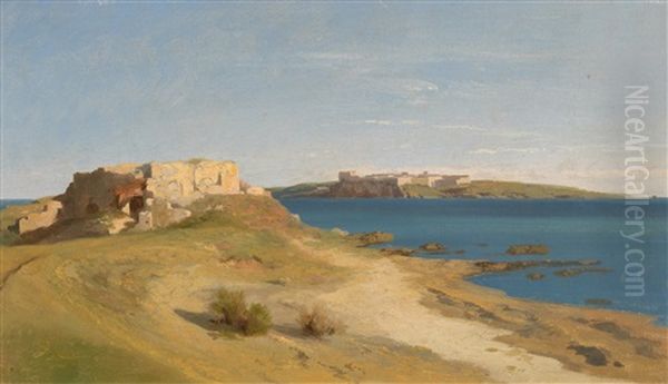 Ile Saint-marguerite Pres De Cannes Oil Painting by Alexandre Calame