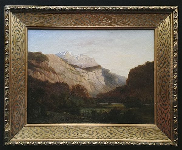 Paysage De Montagne Oil Painting by Alexandre Calame