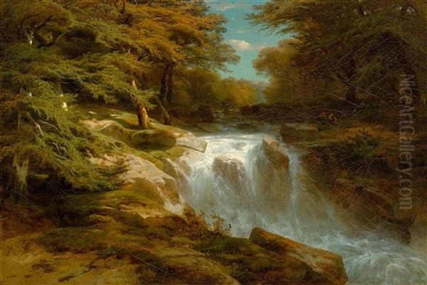 Wasserfall Oil Painting by Alexandre Calame