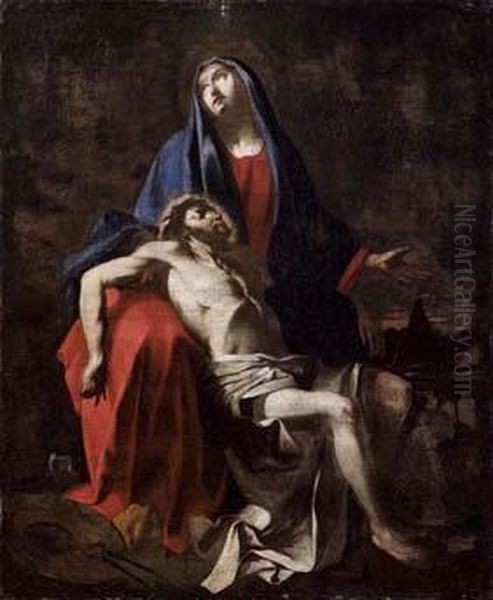 Pieta Su Cristo Deposto Oil Painting by Martino Hohenberg Altomonte