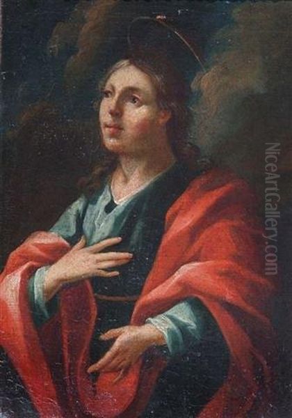 Portrait Of A Female Saint Oil Painting by Martino Hohenberg Altomonte