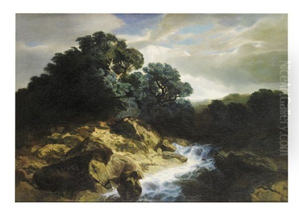 Chenes, Torrent Oil Painting by Alexandre Calame