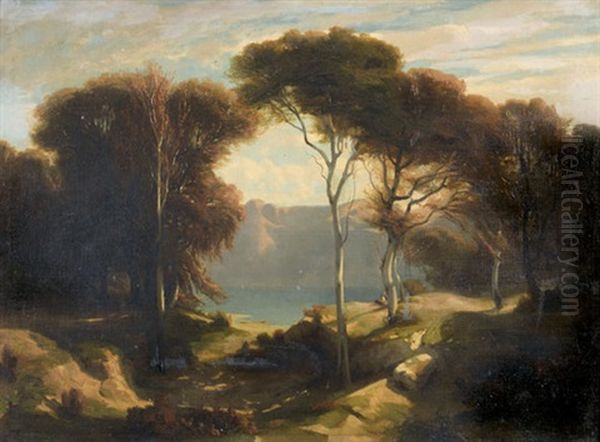 L'automne (study) Oil Painting by Alexandre Calame