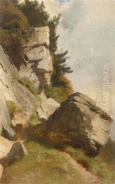 Felsenlandschaft Oil Painting by Alexandre Calame