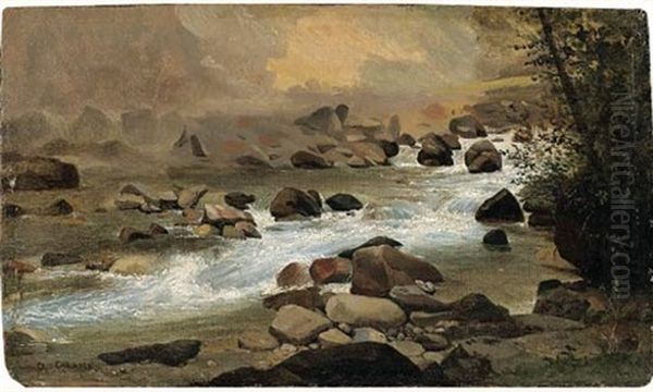 Torrent Alpestre Oil Painting by Alexandre Calame