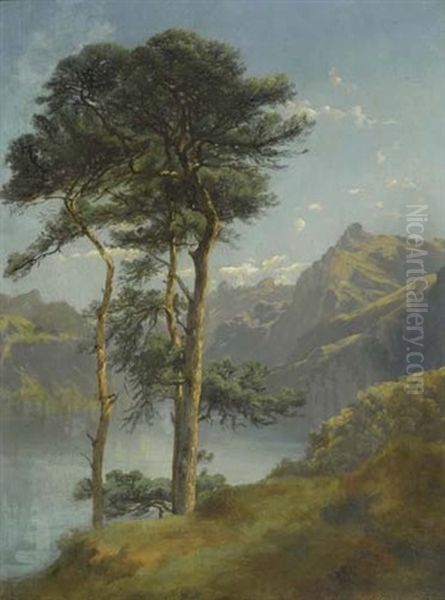 Lac Des Quatre-cantons Oil Painting by Alexandre Calame