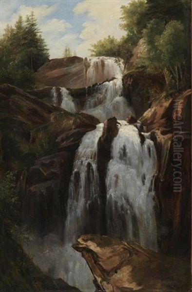 Wasserfall Oil Painting by Alexandre Calame