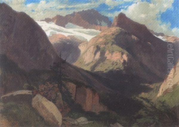 Haslital - Handeck Oil Painting by Alexandre Calame