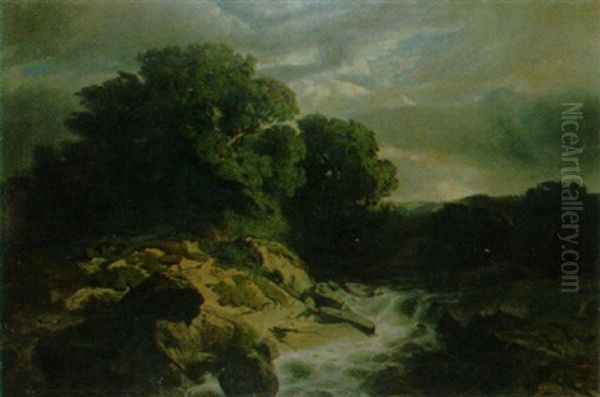 Chenes, Torrent Oil Painting by Alexandre Calame