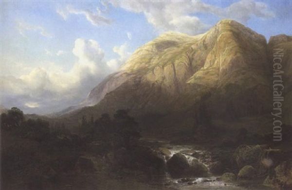 Paysage De Montagne Avec Torrent Oil Painting by Alexandre Calame