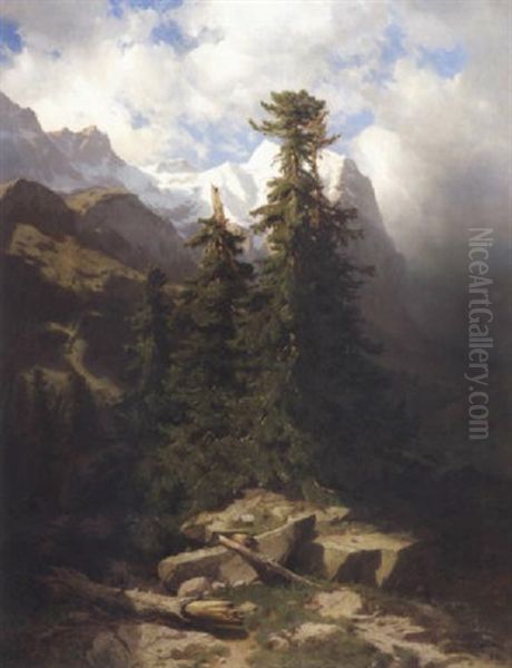 Das Wetterhorn by Alexandre Calame