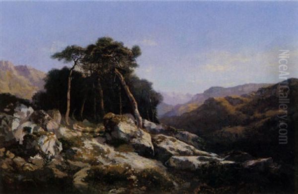 Paysage Rocheux Oil Painting by Alexandre Calame