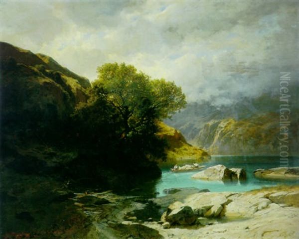 Lac De Brienz Oil Painting by Alexandre Calame