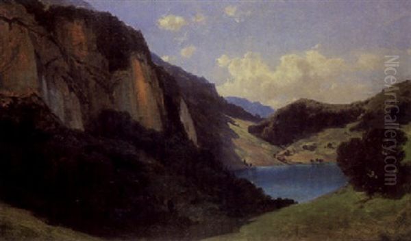 Der Seelisbergersee Oil Painting by Alexandre Calame