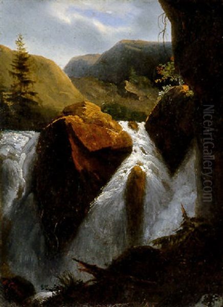 Bergbach Oil Painting by Alexandre Calame