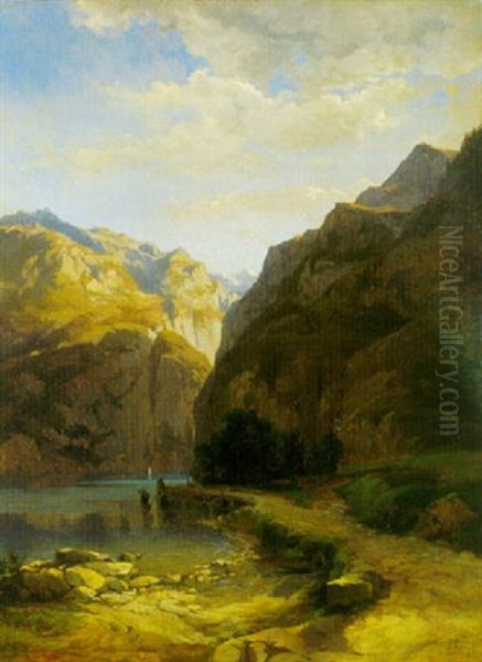 Lac Des Quatre-cantons Oil Painting by Alexandre Calame